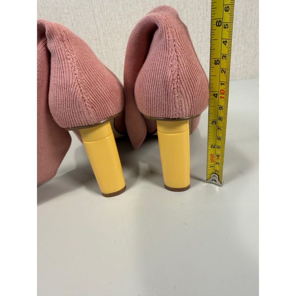 Pink Slip on Sock Mid Calf Boots women size 7.5 - Picture 4 of 10